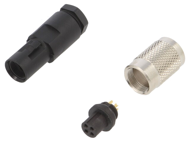 Connector: M9; stekker; 712; vrouwelijk; PIN: 4; verguld; 3A; IP67 Connector: M9; stekker; 712; vrouwelijk; PIN: 4; verguld; 3A; IP67